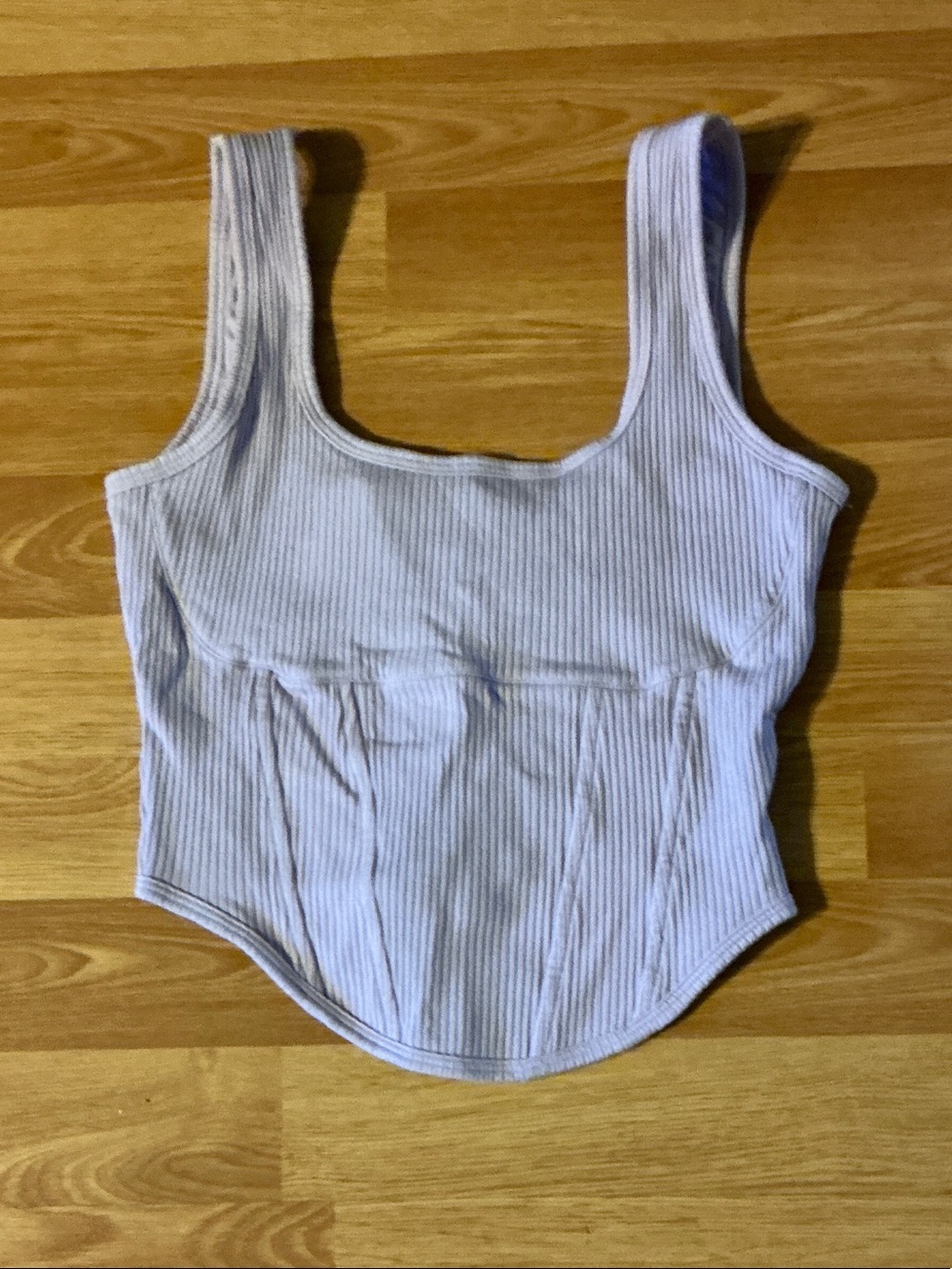 PINK Victoria's Secret Ribbed Corset-Style Tank in Light Lavender